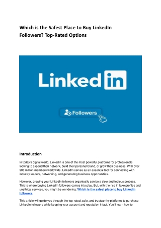 Which is the Safest Place to Buy LinkedIn Followers