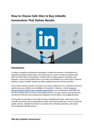 How to Choose Safe Sites to Buy LinkedIn Connections That Deliver Results