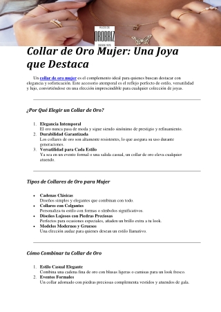 Collar de Oro Mujer