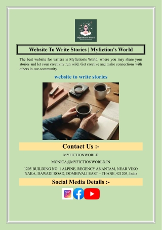 Website To Write Stories  Myfiction's World