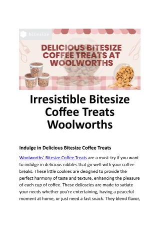 Irresistible Bitesize Coffee Treats Woolworths