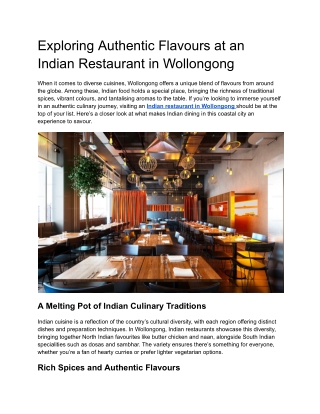 Exploring Authentic Flavours at an Indian Restaurant in Wollongong . 1712