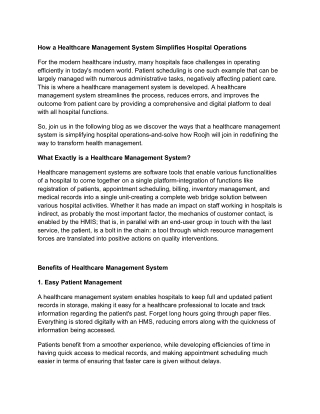 How a Healthcare Management System Simplifies Hospital Operations