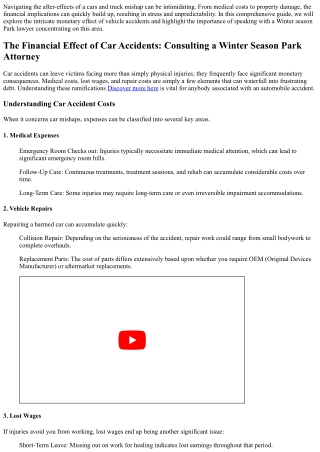 The Financial Impact of Vehicle Mishaps: Consulting a Winter Park Attorney