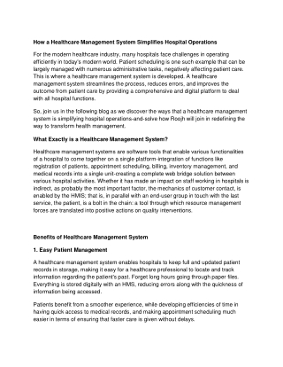 How a Healthcare Management System Simplifies Hospital Operations