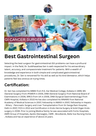 Advanced cancer surgeon in West bengal