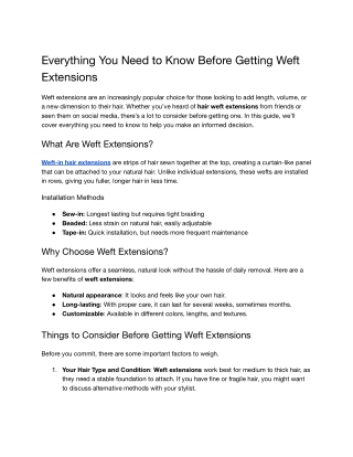 Everything You Need to Know Before Getting Weft Extensions