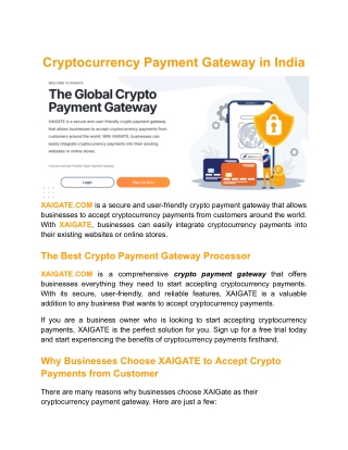 Cryptocurrency Payment Gateway in India