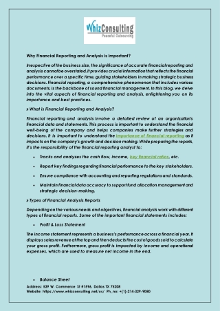 Why Financial Reporting and Analysis is Important