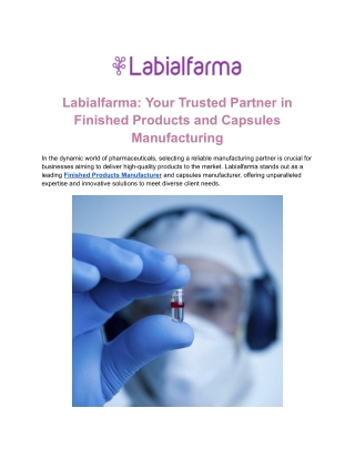 High-Quality Tablet Manufacturing Services at Labialfarma