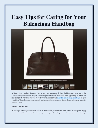 Easy Tips for Caring for Your Balenciaga Handbag
