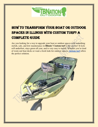 How to Transform Your Boat or Outdoor Spaces in Illinois with Custom Turf? A Com