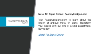 Metal Tin Signs Online  Factorytinsigns.com