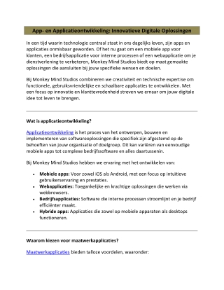 App- en Applicatieontwikkeling