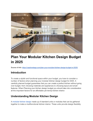 Plan Your Modular Kitchen Design Budget in 2025