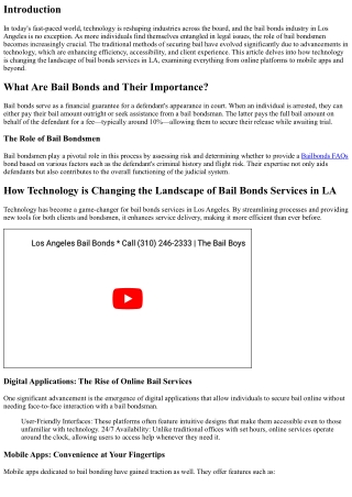 How Technology is Changing the Landscape of Bail Bonds Services in LA