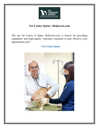 Vet Center Qatar  Dohavets.com