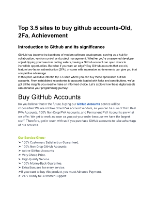 One Of The Best Website To Buy GitHub Accounts