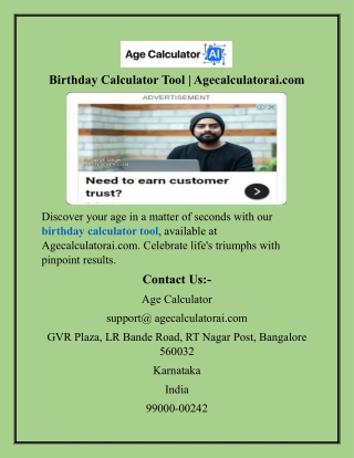 Birthday Calculator Tool  Agecalculatorai