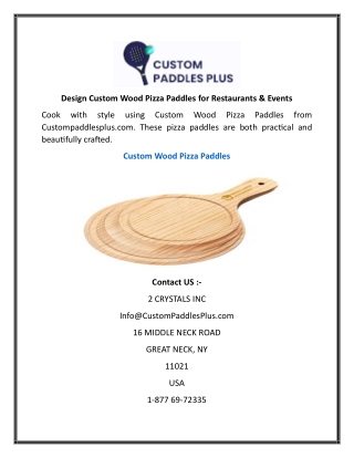 Design Custom Wood Pizza Paddles for Restaurants & Events