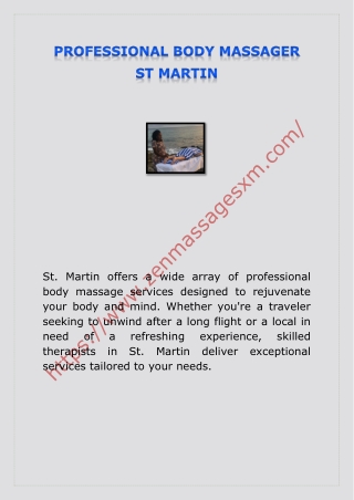 PROFESSIONAL BODY MASSAGER ST MARTIN