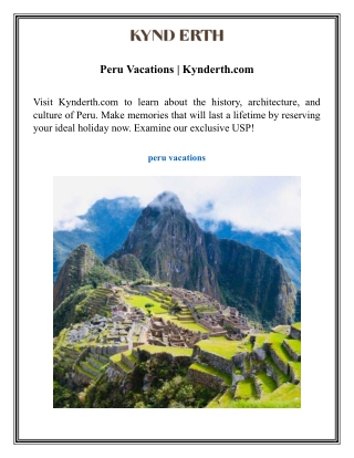 Peru Vacations  Kynderth.com
