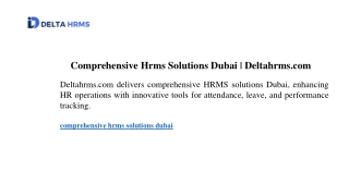 Comprehensive Hrms Solutions Dubai  Deltahrms.com