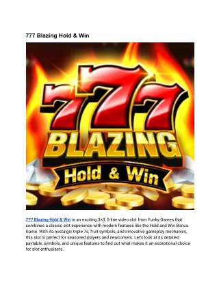 777 Blazing Hold & Win