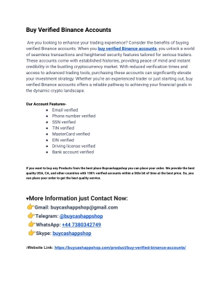 Buy Verified Binance Accounts- Full Verified-USA