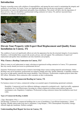 Elevate Your Property with Expert Roof Replacement and Quality Fence Installatio