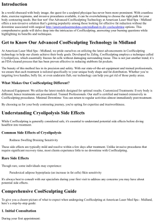 Get to Know Our Advanced CoolSculpting Technology in Midland