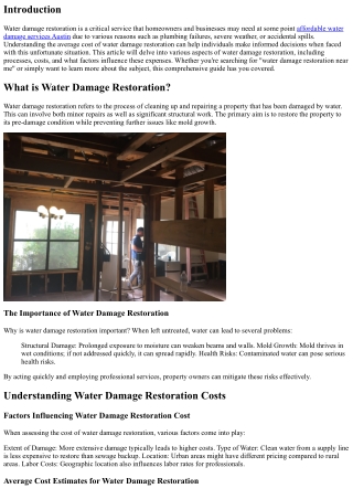 The Average Cost of Water Damage Restoration Explained