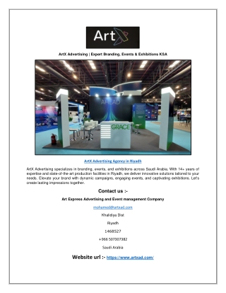 ArtX Advertising | Expert Branding, Events & Exhibitions KSA