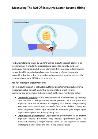 Measuring The ROI Of Executive Search Beyond Hiring