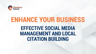 Social Media Management and Local Citation Building for Business Growth