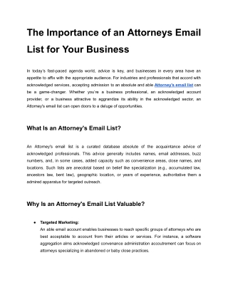 Attorneys Email List