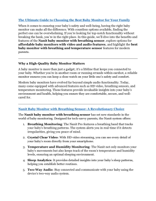 Top-rated baby monitor with heart rate sensor