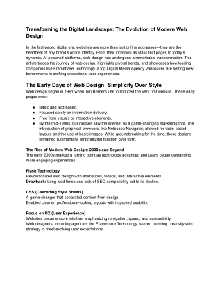 Transforming the Landscape of Modern Web Design