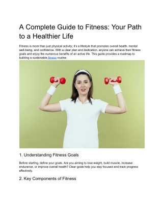 A Complete Guide to Fitness_ Your Path to a Healthier Life
