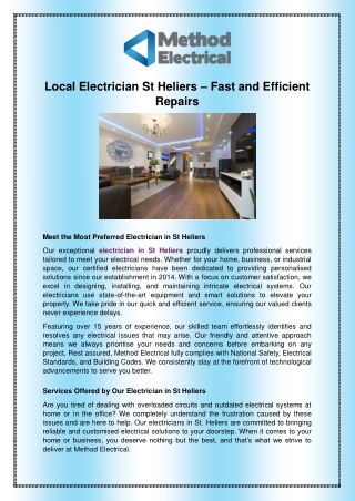 Local Electrician St Heliers – Fast and Efficient Repairs