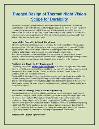 thermal night vision scope
