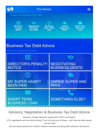 Business tax debt advice