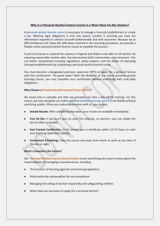 Why Is a Personal Alcohol Licence Course Is a Must-Have For Bar Owners