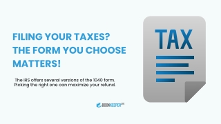 Filing Your Taxes The Form You Choose Matters!