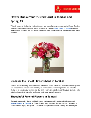 Flower Studio_ Your Trusted Florist in Tomball and Spring, TX