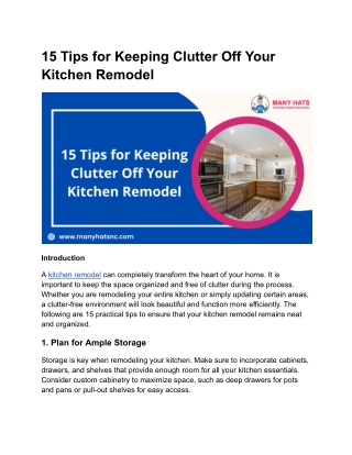 15 Tips for Keeping Clutter Off Your Kitchen Remodel