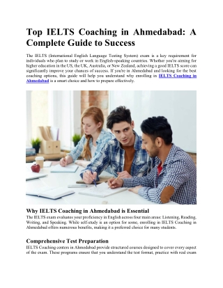 Top IELTS Coaching in Ahmedabad