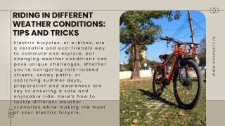 Riding in Different Weather Conditions: Tips and Tricks