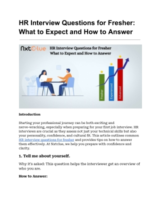 HR Interview Questions for Fresher