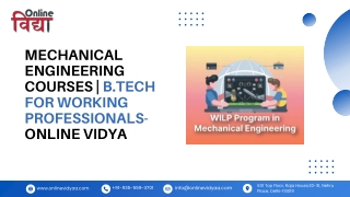 B.TECH FOR WORKING PROFESSIONALS- ONLINE VIDYA
